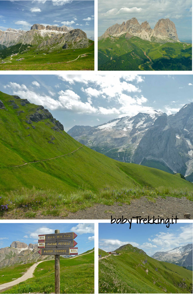 Viel del Pan, coi bambini di fronte alla Marmolada