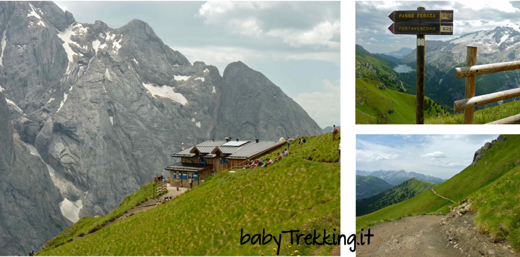 Viel del Pan, coi bambini di fronte alla Marmolada