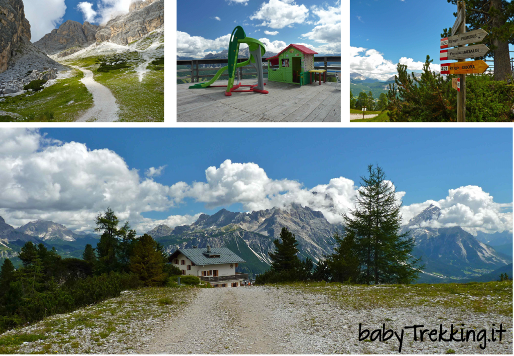 Rifugio Duca d'Aosta: col passeggino vista Cortina