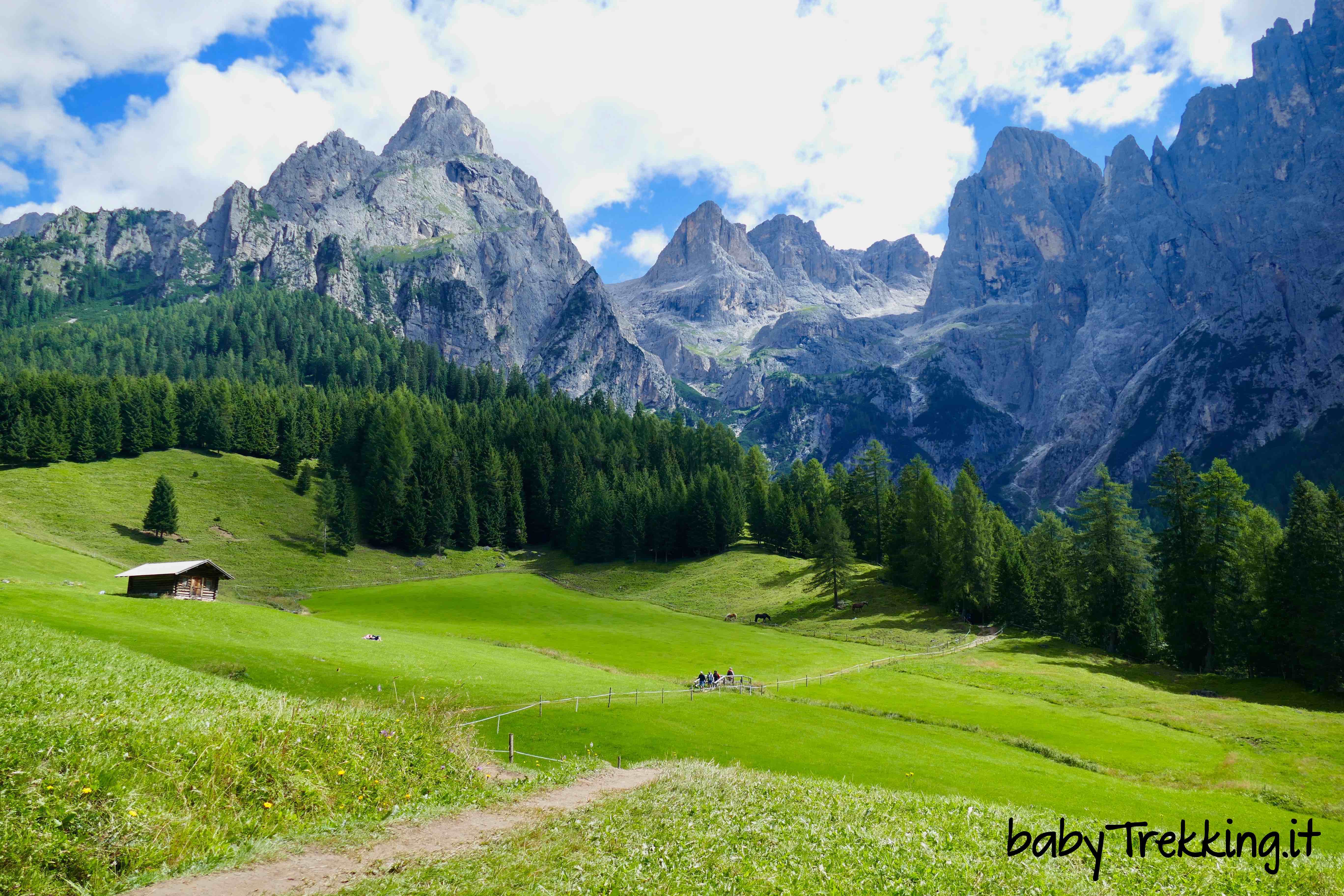 Malga Civertaghe, sotto alle Pale di San Martino coi bambini